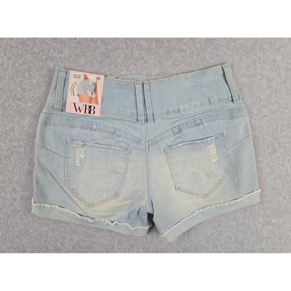 YMI Wanna Betta Butt Womens Size 5 Denim Jean Shorts Distressed Stretch NWT - Picture 3 of 7